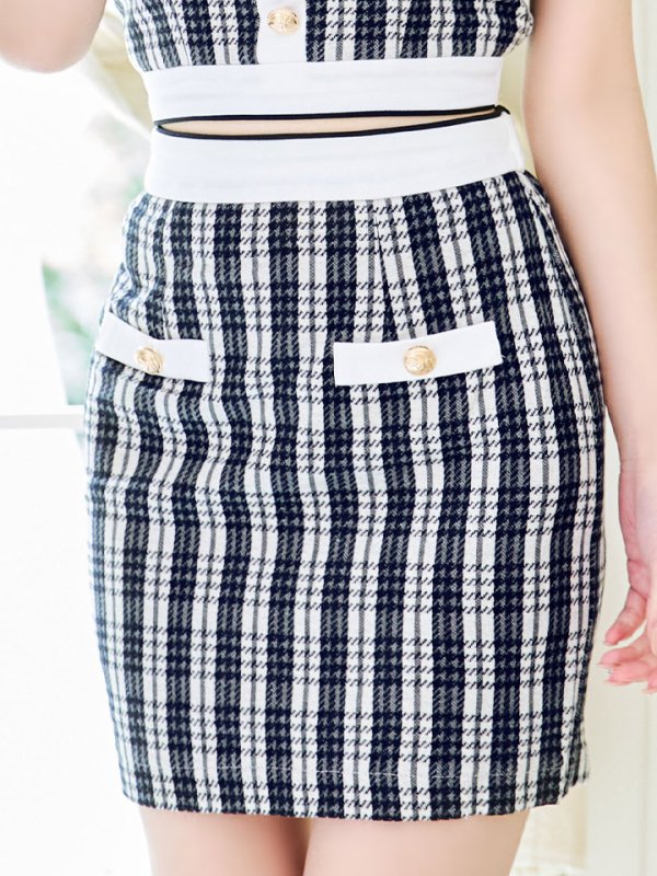 画像6: 【ウィンターセール！】SALE!チェックセットアップドレス/胸元隠し/背中隠し/キャバドレス/ミニドレス【XS-Mサイズ/1カラー】[HC02-X] 【SB】dzk