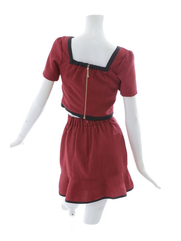 画像24: 新サイズ登場!セットアップマーメイドスカートドレス/ツイード/バイカラー/2ピース/谷間隠し/背中隠し/ショートスリーブ/ミニドレス/キャバドレス 【XS-Lサイズ/2カラー】[HC02-X] 【SB】dzc