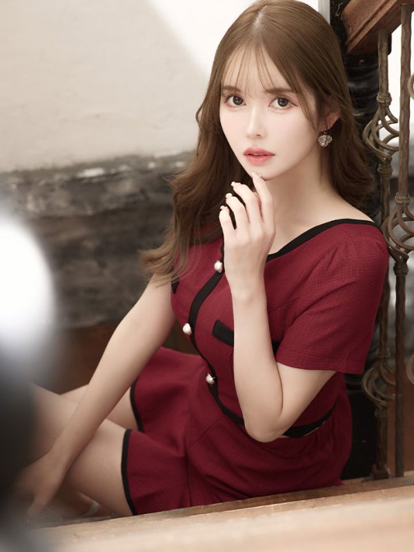 画像13: 新サイズ登場!セットアップマーメイドスカートドレス/ツイード/バイカラー/2ピース/谷間隠し/背中隠し/ショートスリーブ/ミニドレス/キャバドレス 【XS-Lサイズ/2カラー】[HC02-X] 【SB】dzc