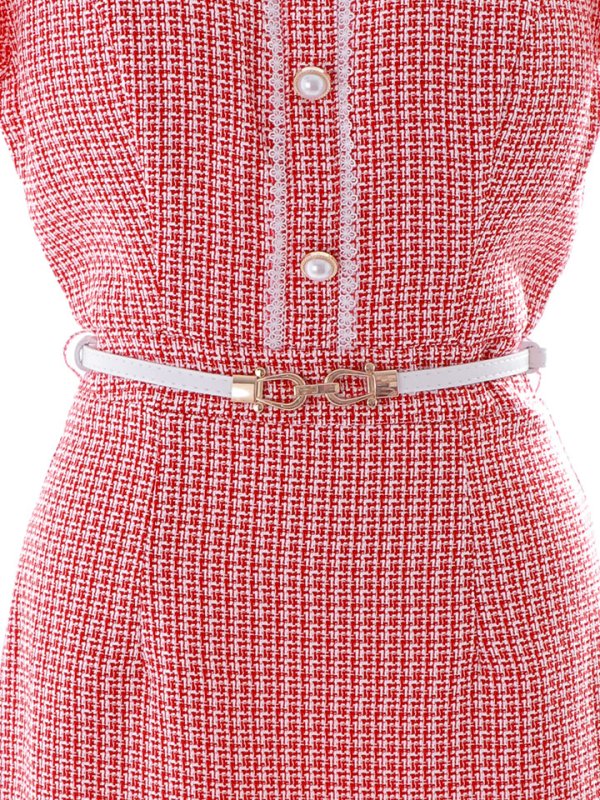 画像30: ツイードマーメイドミニドレス/フリル袖/ベルト/谷間隠し/背中隠し/ミニドレス/キャバドレス 【S-Lサイズ/2カラー】[HC02-X] 【SB】dzw