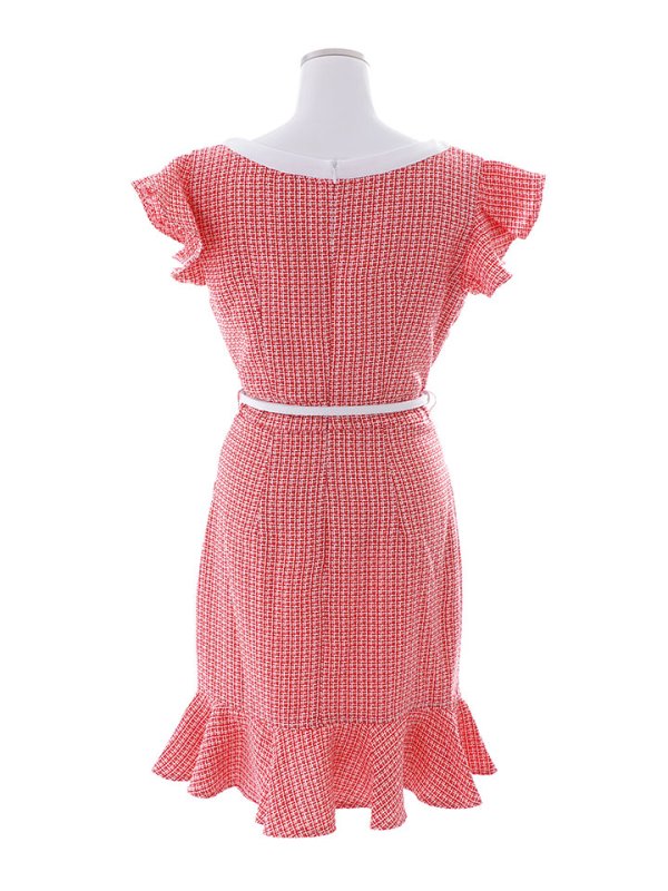 画像27: ツイードマーメイドミニドレス/フリル袖/ベルト/谷間隠し/背中隠し/ミニドレス/キャバドレス 【S-Lサイズ/2カラー】[HC02-X] 【SB】dzw