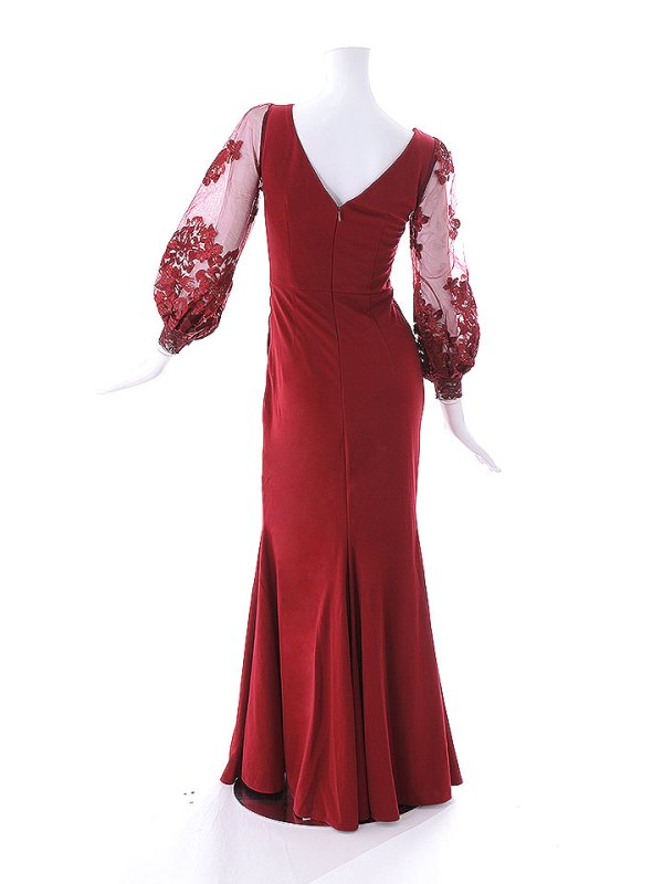 画像26: SALE!ビジュー/レース刺繍/ロングスリーブ/谷間見せ/背中見せ/ロングドレス/キャバドレス 【S-Lサイズ/2カラー】[OF01-X] 【SB】dzw