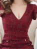 画像8: 【春の大感謝セール】Vネックフリルワンピース/チェック柄/ボタン/谷間見せ/背中隠し/ミニドレス/キャバドレス【XS-Lサイズ/1カラー】[OF04] 【SB】dzw