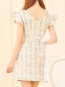 画像6: Vネックフリルワンピース/チェック柄/ボタン/谷間見せ/背中隠し/ミニドレス/キャバドレス【XS-Lサイズ/1カラー】[OF04] 【SB】dzw