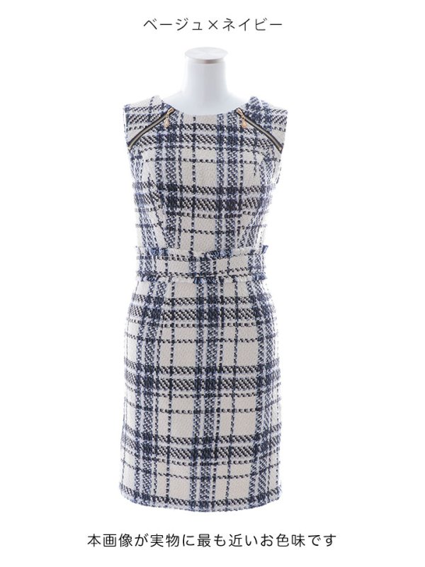 画像17: チェック柄タイトミニドレス/ノースリーブ/背中隠し/谷間隠し/ミニドレス/キャバドレス 【XS-Lサイズ/1カラー】[OF01-X] 【SB】dzw