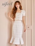 SALE!【sifeel/シフィール】新サイズ登場！スクエアネックマーメイドセットアップミディアムドレス/キャバドレス【XS-Lサイズ/1カラー】[OF01] 【SB】dzk