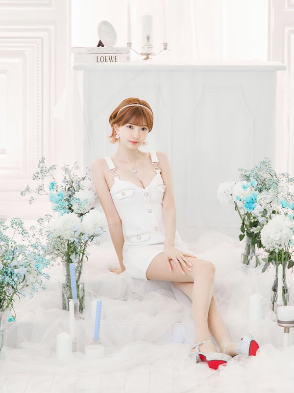 画像7: ワッフルノースリーブドレス/谷間見せ/背中見せ/ボタン/ミニドレス/キャバドレス【XS-Mサイズ/1カラー】[HC02]【SB】dzw