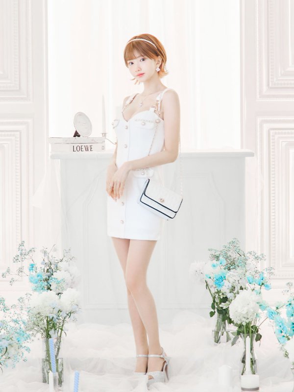 画像10: ワッフルノースリーブドレス/谷間見せ/背中見せ/ボタン/ミニドレス/キャバドレス【XS-Mサイズ/1カラー】[HC02]【SB】dzw