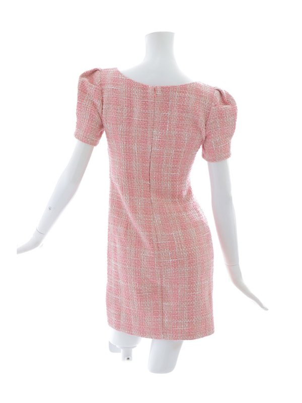 画像23: ツイードミニドレス/チェーン/タイトスカート/谷間見せ/背中隠し/キャバドレス/ミニドレス【XS-Mサイズ/2カラー】[HC02-X] 【SB】dzw