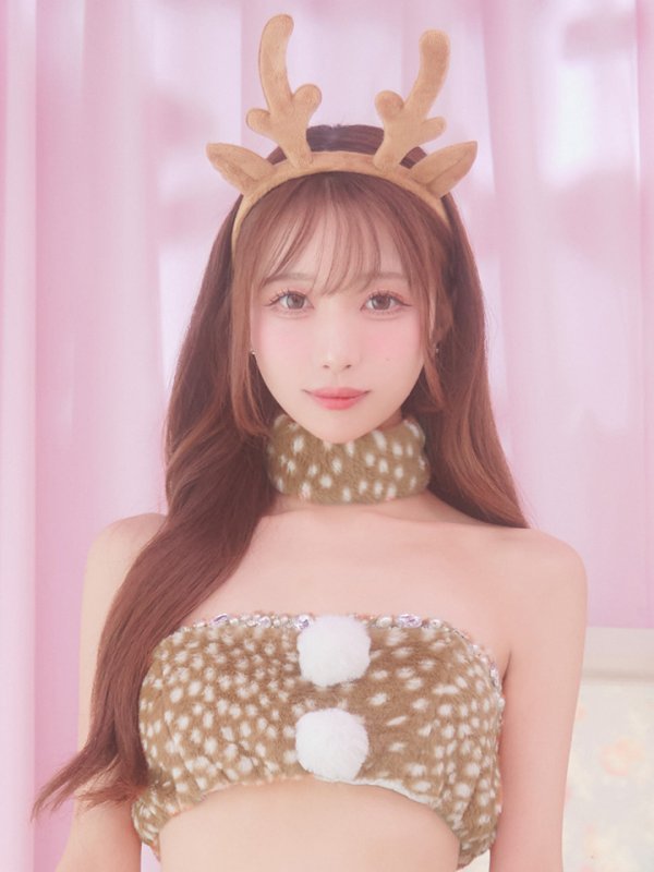 画像15: 【即日発送！】【サンタコス 7点セット】【フリーサイズ/1カラー】モコモコトナカイコスプレ[YMT]