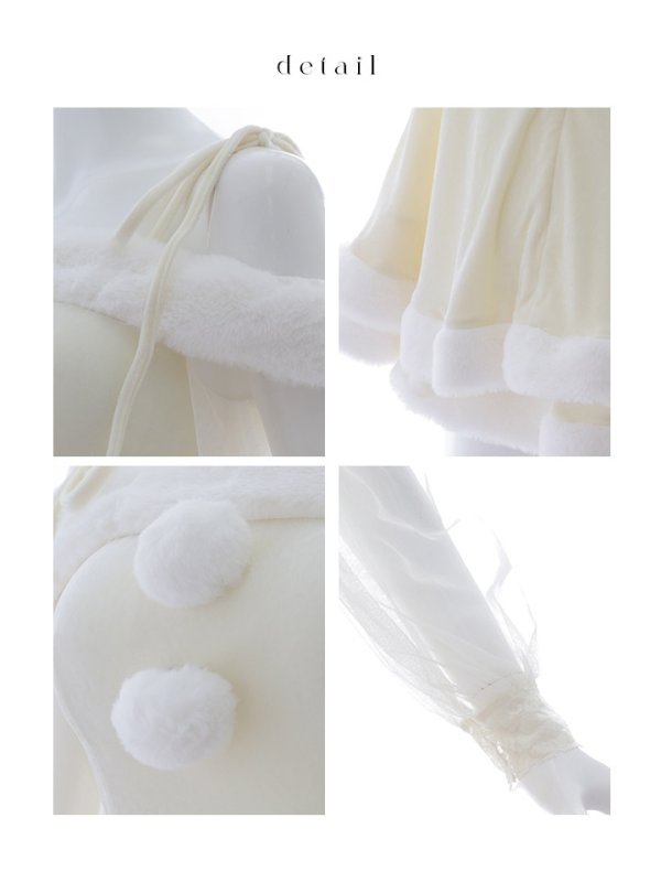 画像35: 【即日発送】【サンタコス 3点セット】【XS-XLサイズ/1カラー】オフショルダーシアーチュールフレアサンタコスプレ[YMT]