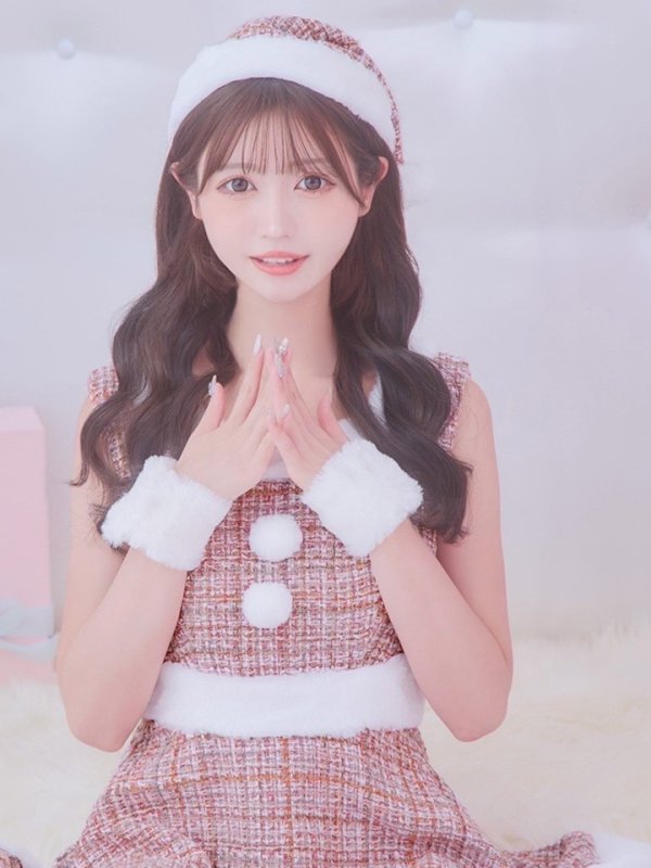 画像8: 即日発送!【サンタコス 5点セット】【S-Lサイズ/3カラー】ツイードチェック2段フレアスカートサンタコスプレ[OF01]