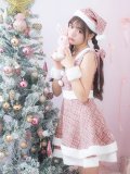 即日発送!【サンタコス 5点セット】【S-Lサイズ/3カラー】ツイードチェック2段フレアスカートサンタコスプレ[YMT]