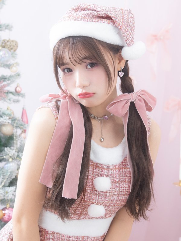 画像3: 即日発送!【サンタコス 5点セット】【S-Lサイズ/3カラー】ツイードチェック2段フレアスカートサンタコスプレ[YMT]