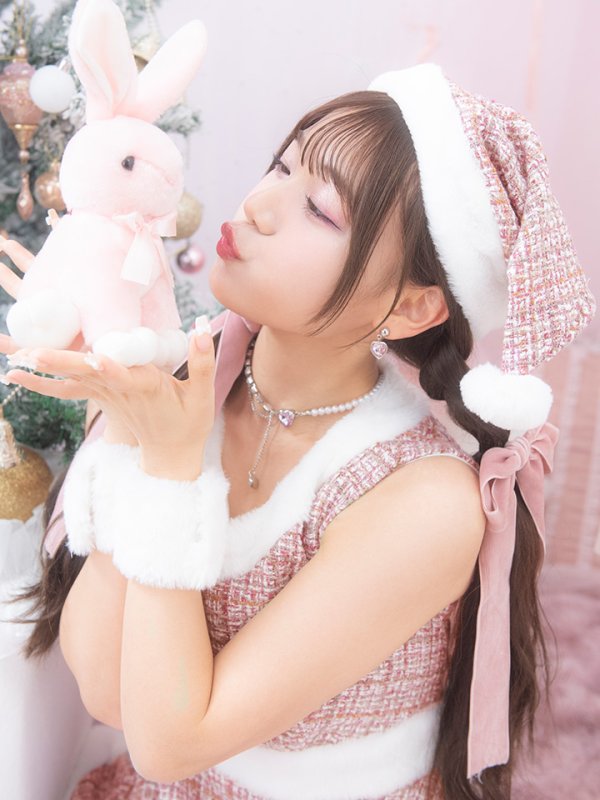 画像7: 即日発送!【サンタコス 5点セット】【S-Lサイズ/3カラー】ツイードチェック2段フレアスカートサンタコスプレ[YMT]