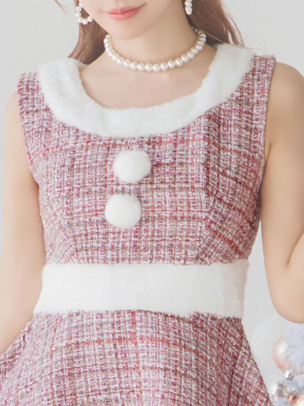 画像16: 即日発送!【サンタコス 5点セット】【S-Lサイズ/3カラー】ツイードチェック2段フレアスカートサンタコスプレ[YMT]