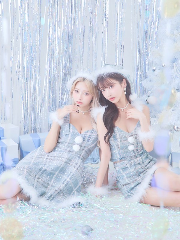 画像3: 【即日発送】【サンタコス4点/5点セット】【XS-Lサイズ】ツイードサンタ[YMT]