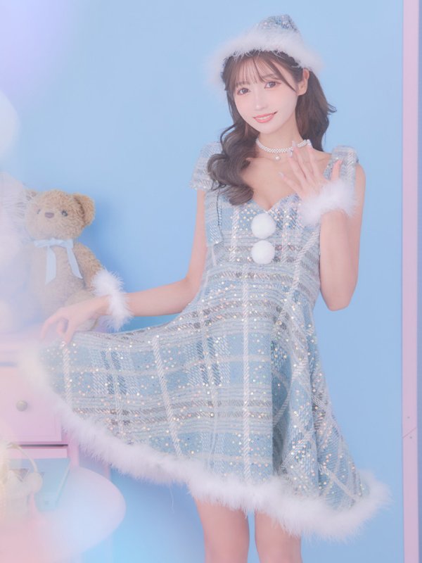 画像23: 即日発送!【サンタコス 4点セット】【S-Lサイズ/1カラー】フレアツイードサンタ[OF01]