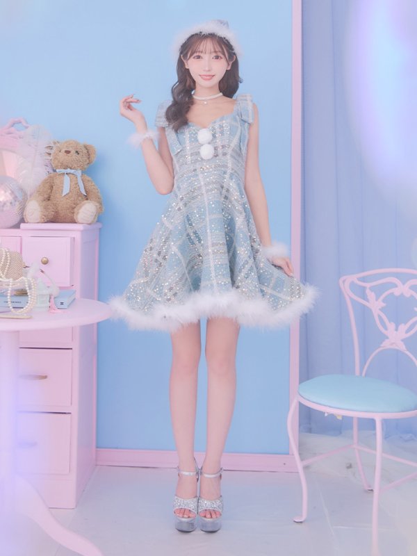 画像25: 即日発送!【サンタコス 4点セット】【S-Lサイズ/1カラー】フレアツイードサンタ[OF01]