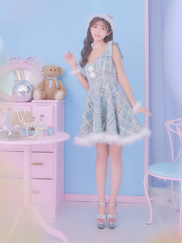 画像9: 即日発送!【サンタコス 4点セット】【S-Lサイズ/1カラー】フレアツイードサンタ[OF01]