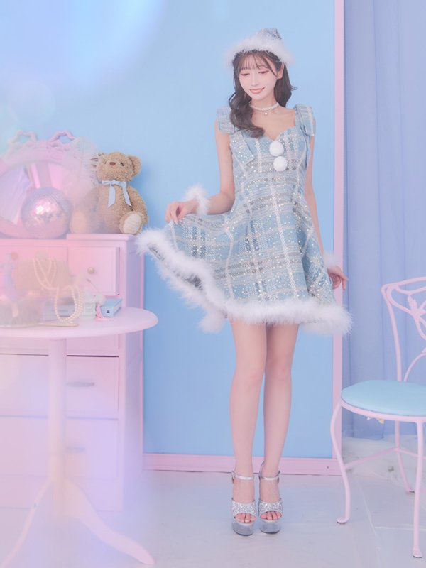 画像29: 即日発送!【サンタコス 4点セット】【S-Lサイズ/1カラー】フレアツイードサンタ[OF01]