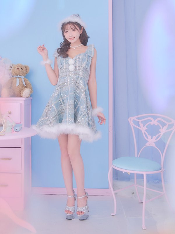 画像32: 即日発送!【サンタコス 4点セット】【S-Lサイズ/1カラー】フレアツイードサンタ[OF01]