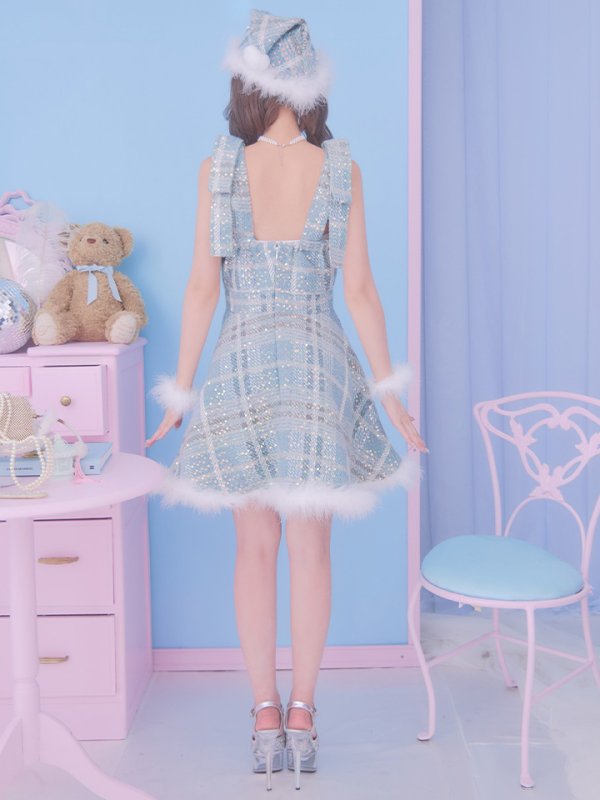 画像33: 即日発送!【サンタコス 4点セット】【S-Lサイズ/1カラー】フレアツイードサンタ[OF01]