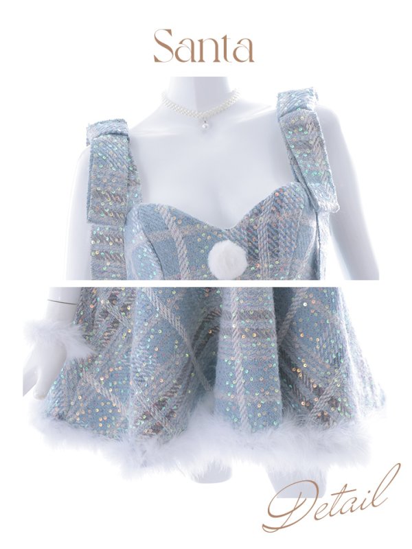 画像19: 即日発送!【サンタコス 4点セット】【S-Lサイズ/1カラー】フレアツイードサンタ[YMT]