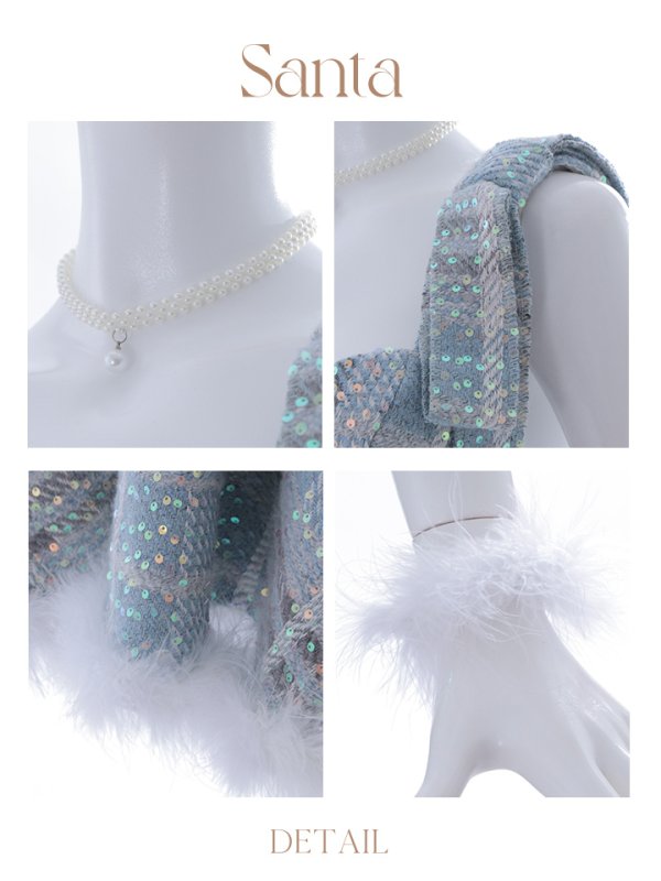 画像20: 即日発送!【サンタコス 4点セット】【S-Lサイズ/1カラー】フレアツイードサンタ[YMT]