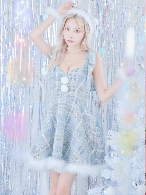 画像4: 即日発送!【サンタコス 4点セット】【S-Lサイズ/1カラー】フレアツイードサンタ[YMT]