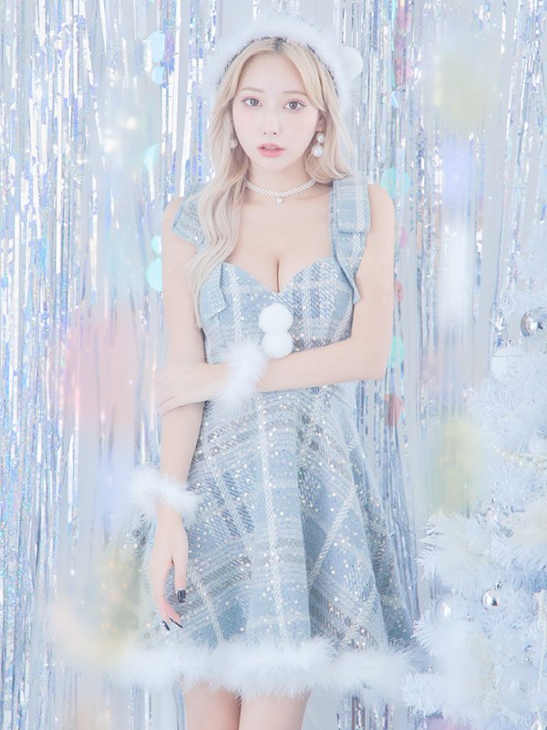 画像7: 即日発送!【サンタコス 4点セット】【S-Lサイズ/1カラー】フレアツイードサンタ[YMT]