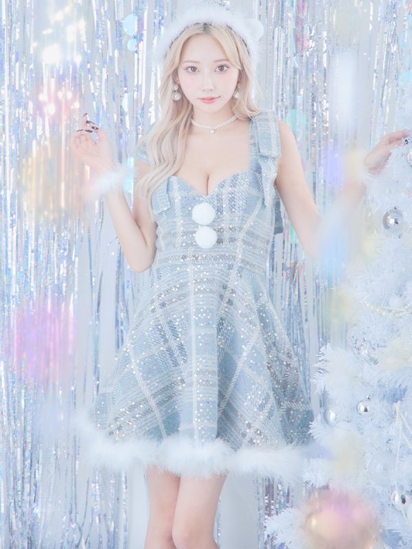 画像11: 即日発送!【サンタコス 4点セット】【S-Lサイズ/1カラー】フレアツイードサンタ[YMT]