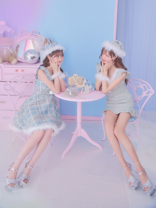 画像4: 【即日発送】【サンタコス4点セット】【S-Lサイズ/1カラー】フレアツイードサンタ[OF04]