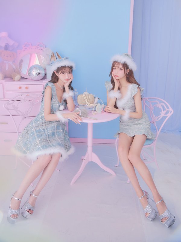 画像6: 【即日発送】【サンタコス4点セット】【S-Lサイズ/1カラー】フレアツイードサンタ[OF04]