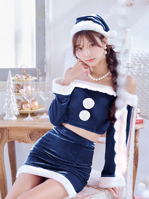 画像19: 【予約商品/11月下旬発送予定】【サンタコス 4点セット】【S-Lサイズ/2カラー】オフショルダーセットアップサンタコスプレ[OF01]
