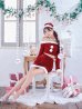 画像3: 【予約商品/11月下旬発送予定】【サンタコス 4点セット】【S-Lサイズ/2カラー】オフショルダーセットアップサンタコスプレ[OF01] (3)