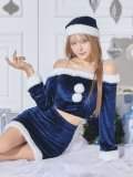 【即日発送】【サンタコス 4点セット】【S-Lサイズ/2カラー】オフショルダーセットアップサンタコスプレ[HC02]