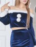 画像15: 【予約商品/11月下旬発送予定】【サンタコス 4点セット】【S-Lサイズ/2カラー】オフショルダーセットアップサンタコスプレ[OF01] (15)