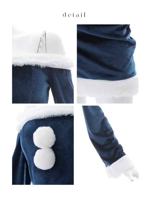 画像22: 【予約商品/11月下旬発送予定】【サンタコス 4点セット】【S-Lサイズ/2カラー】オフショルダーセットアップサンタコスプレ[OF01]