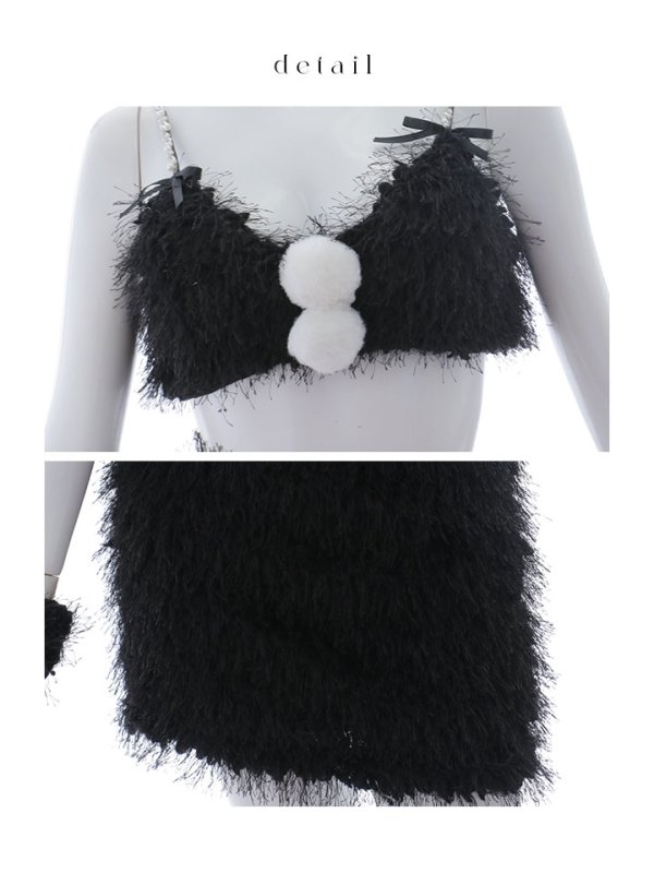 画像17: 【即日発送】【サンタコス 7点セット】【XS-Mサイズ/2カラー】バニーセットアップシャギーコスプレ[YMT]