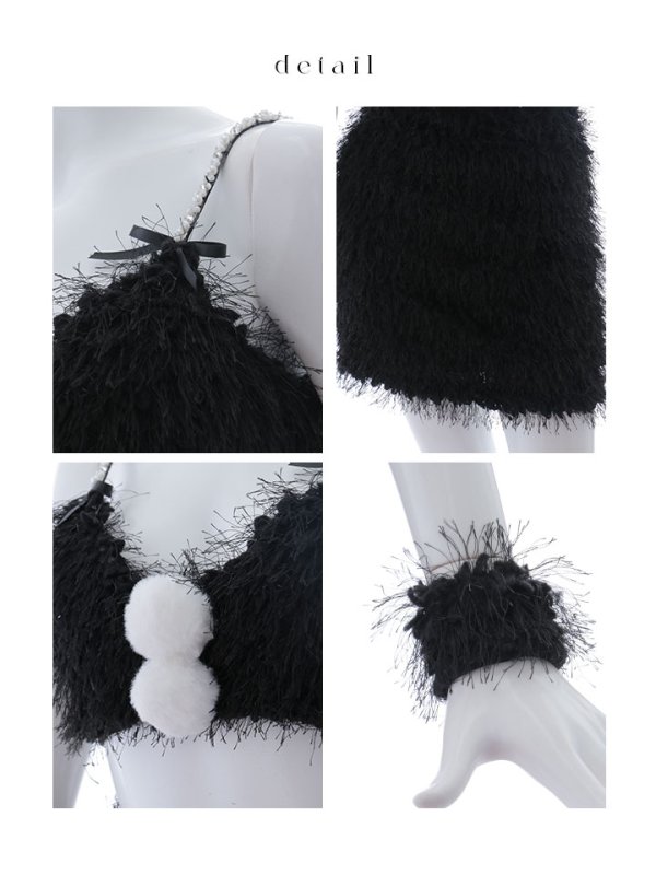 画像18: 【即日発送】【サンタコス 7点セット】【XS-Mサイズ/2カラー】バニーセットアップシャギーコスプレ[YMT]