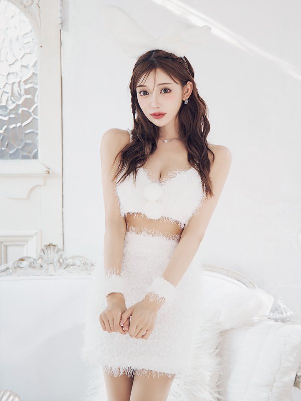 画像22: 【即日発送】【サンタコス 7点セット】【XS-Mサイズ/2カラー】バニーセットアップシャギーコスプレ[YMT]