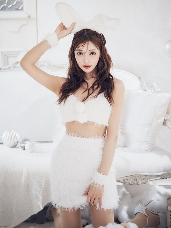 画像28: 【即日発送】【サンタコス 7点セット】【XS-Mサイズ/2カラー】バニーセットアップシャギーコスプレ[YMT]