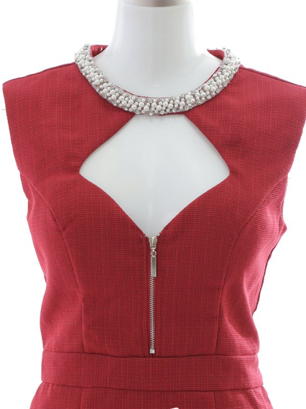 画像15: SALE!ツイードビジュードレス/カットアウト/サイドシアー/ジップアップ/チェック柄/谷間見せ/背中隠し/ミニドレス/キャバドレス 【XS-Mサイズ/1カラー】[HC02-X] 【SB】dzk