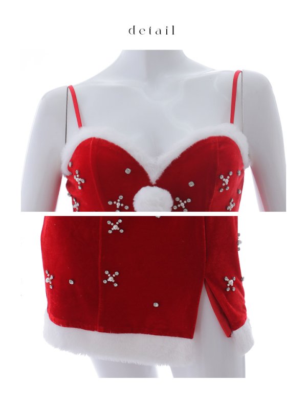 画像35: 【即日発送！】【サンタコス 4点セット】【XS-XLサイズ/2カラー】ビジュータイトキャミワンピサンタ[YMT]