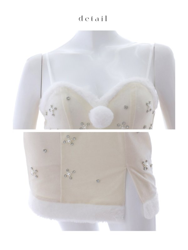 画像39: 【即日発送！】【サンタコス 4点セット】【XS-XLサイズ/2カラー】ビジュータイトキャミワンピサンタ[YMT]