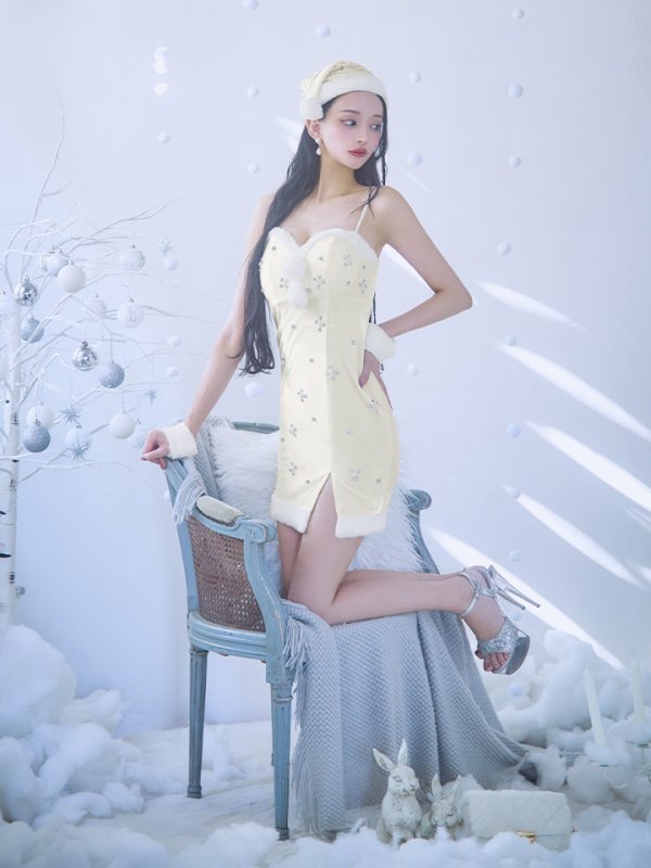 画像28: 【即日発送！】【サンタコス 4点セット】【XS-XLサイズ/2カラー】ビジュータイトキャミワンピサンタ[YMT]