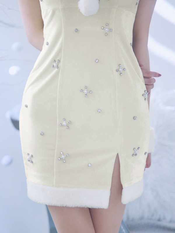 画像33: 【即日発送！】【サンタコス 4点セット】【XS-XLサイズ/2カラー】ビジュータイトキャミワンピサンタ[YMT]