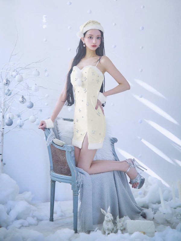 画像19: 【即日発送！】【サンタコス 4点セット】【XS-XLサイズ/2カラー】ビジュータイトキャミワンピサンタ[YMT]