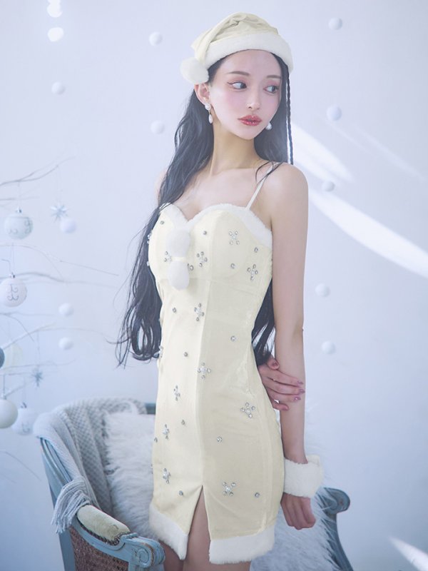 画像23: 【即日発送！】【サンタコス 4点セット】【XS-XLサイズ/2カラー】ビジュータイトキャミワンピサンタ[YMT]